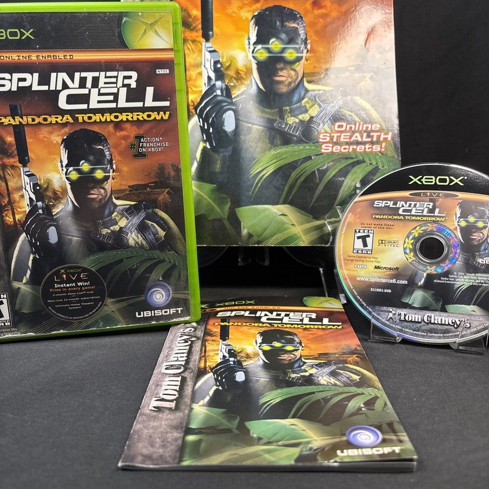 XBOX Bundle Tom Clancy's Splinter Cell Video Game & Official Strategy Book CIB