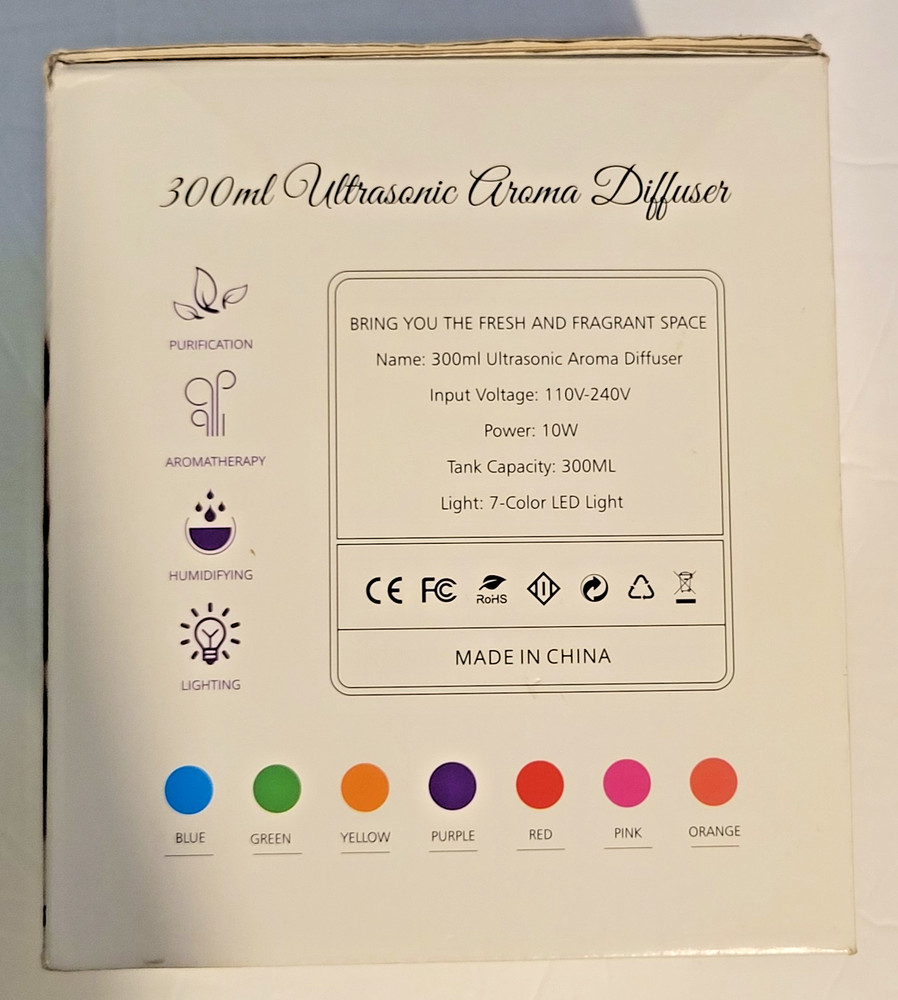 MicroPure 300ml Ultrasonic Aroma Diffuser New Open Box
