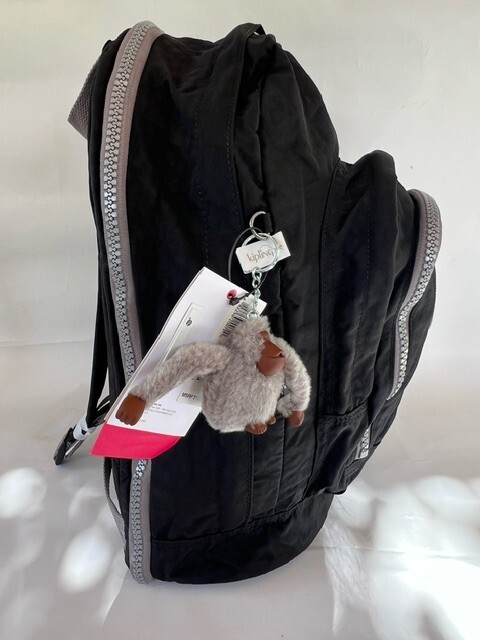 New With Tag Kipling Hiker Expandable Backpack -Black Mint Trim