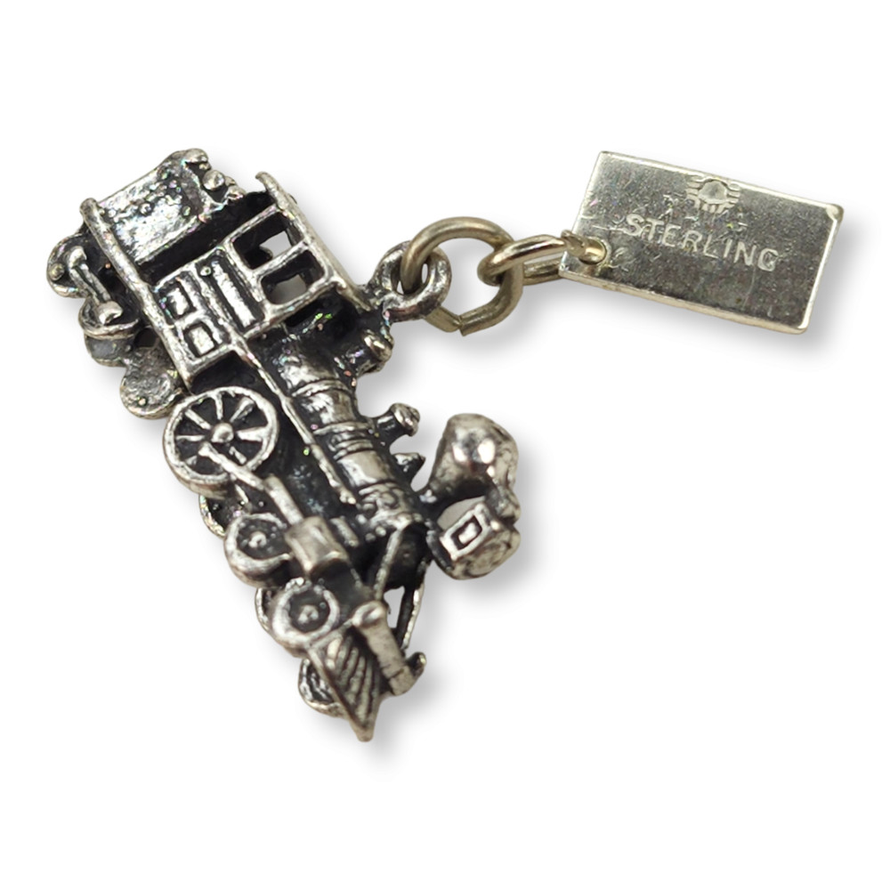 Sterling Silver 925 Sunbell Silverton CO Train Engine Charm