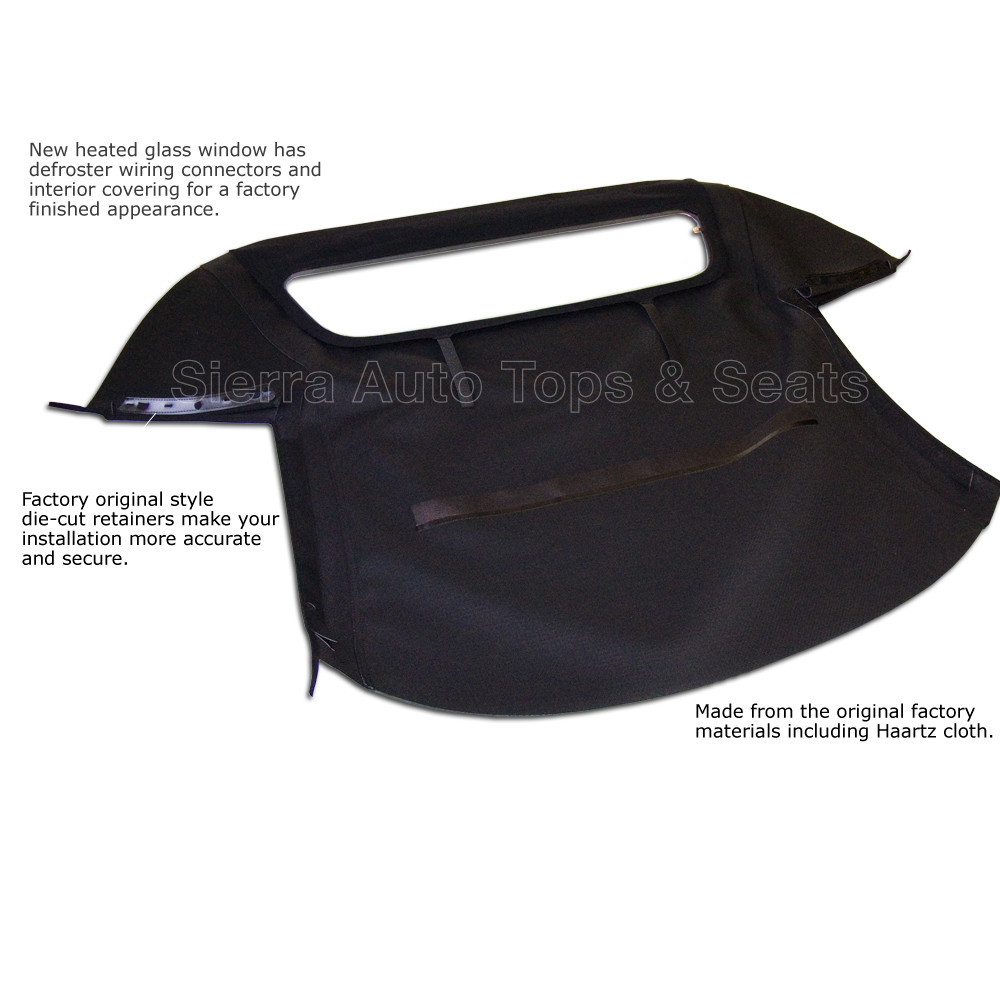 Corvette Convertible Top 98-04 C5 in Lt Oak Twill Cloth with Glass Window