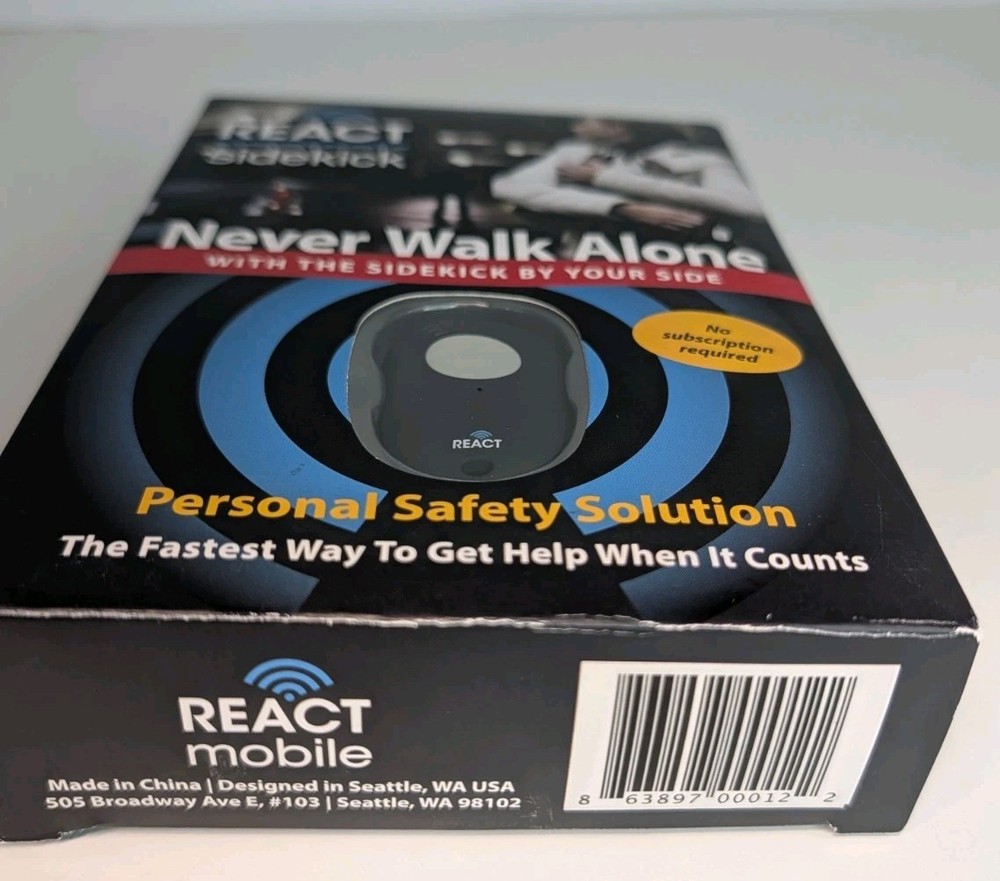 REACT Mobile Sidekick Personal Safety Device No Subscription Required Open Box
