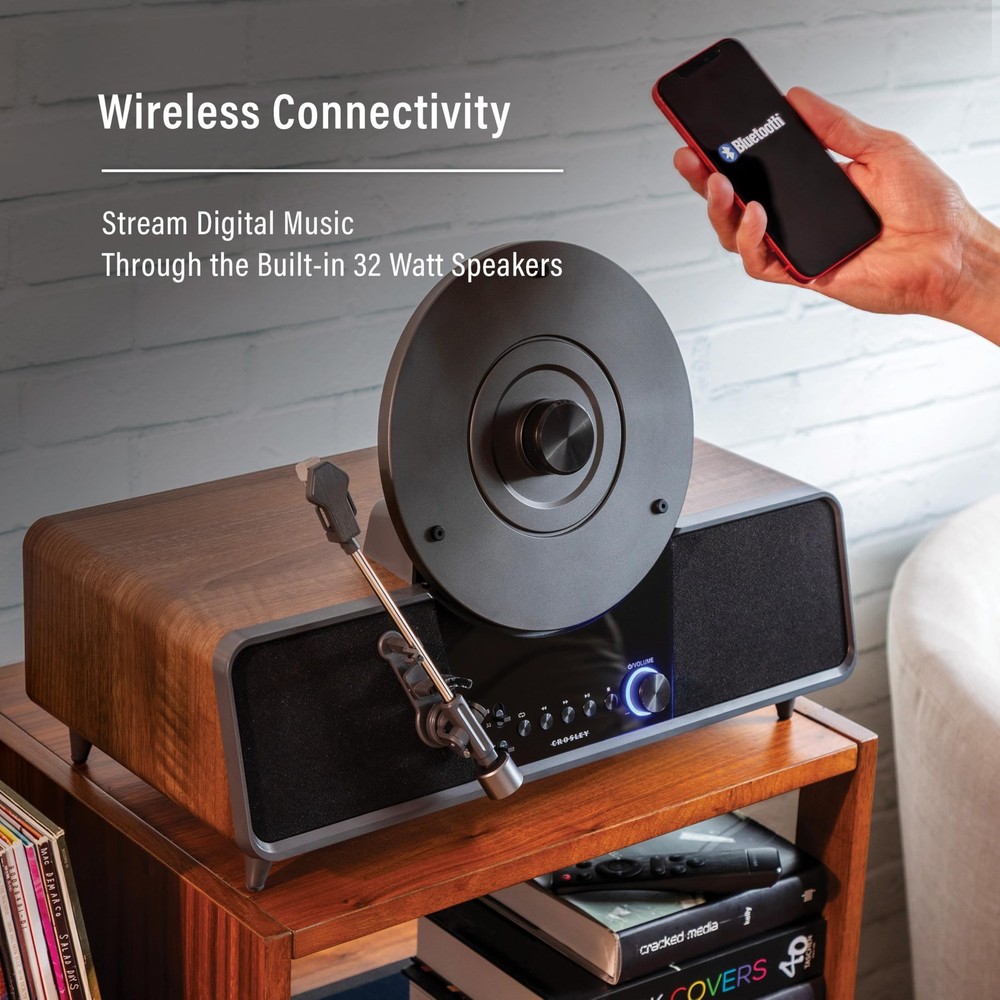 CR6049A-WA Beck Vertical Bluetooth Record Player, Automatic Turntable, Audio ...