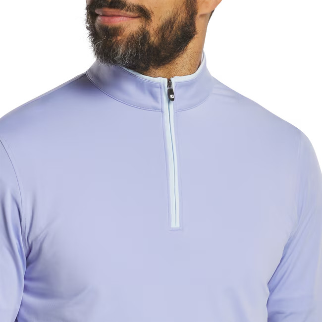 NEW MENS FOOTJOY GOLF 1/2 ZIP LIGHTWEIGHT MID LAYER PULLOVER, PERIWINKLE, LARGE
