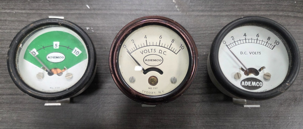 3 Vintage Ademco Alarm  Control Panel Meters