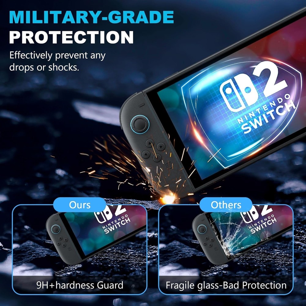 9H Hardness Bubble-Free Screen Protector for NS Switch 2 - Crystal Clear Safety