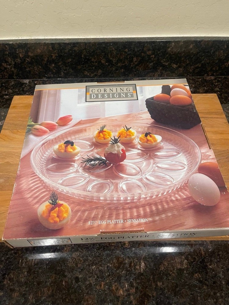 Corning Designs 12.5" Glass Egg Platter
