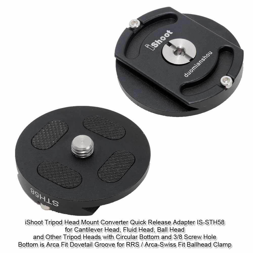 Tripod Head Mount Converter Arca Fit Quick Release Plate Adapter for Ballhead