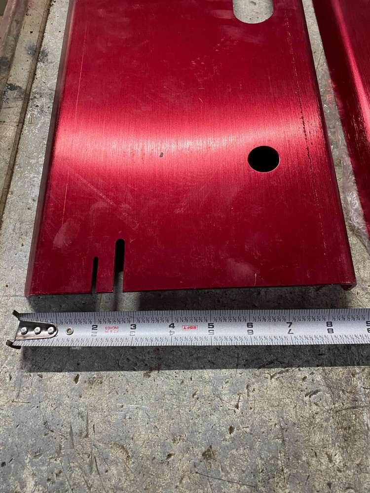 PRC Red Andodized Toe Plates for Front End Alignment 23 3/4" x 8 3/4"