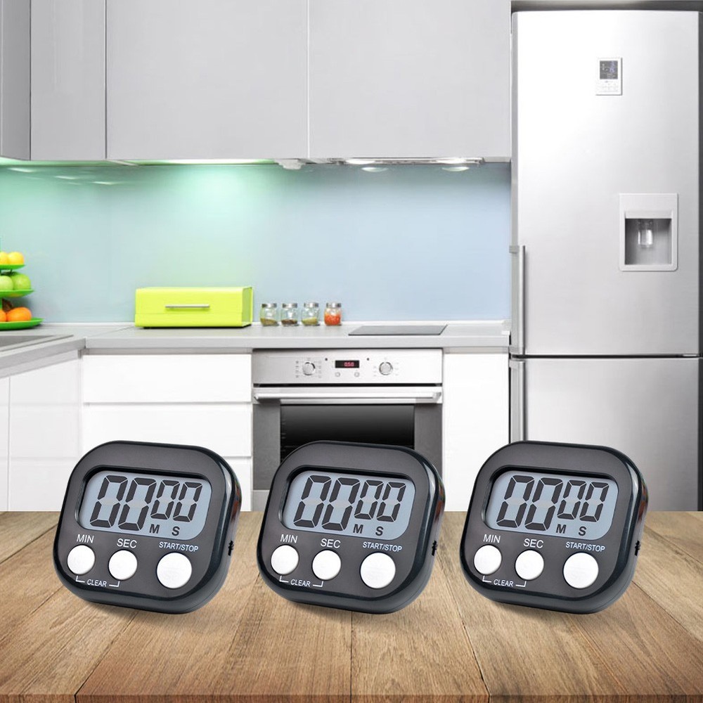 Digital Timer Set 3 PCS With Folding Stand Loud Alarm For Kitchen Classroom