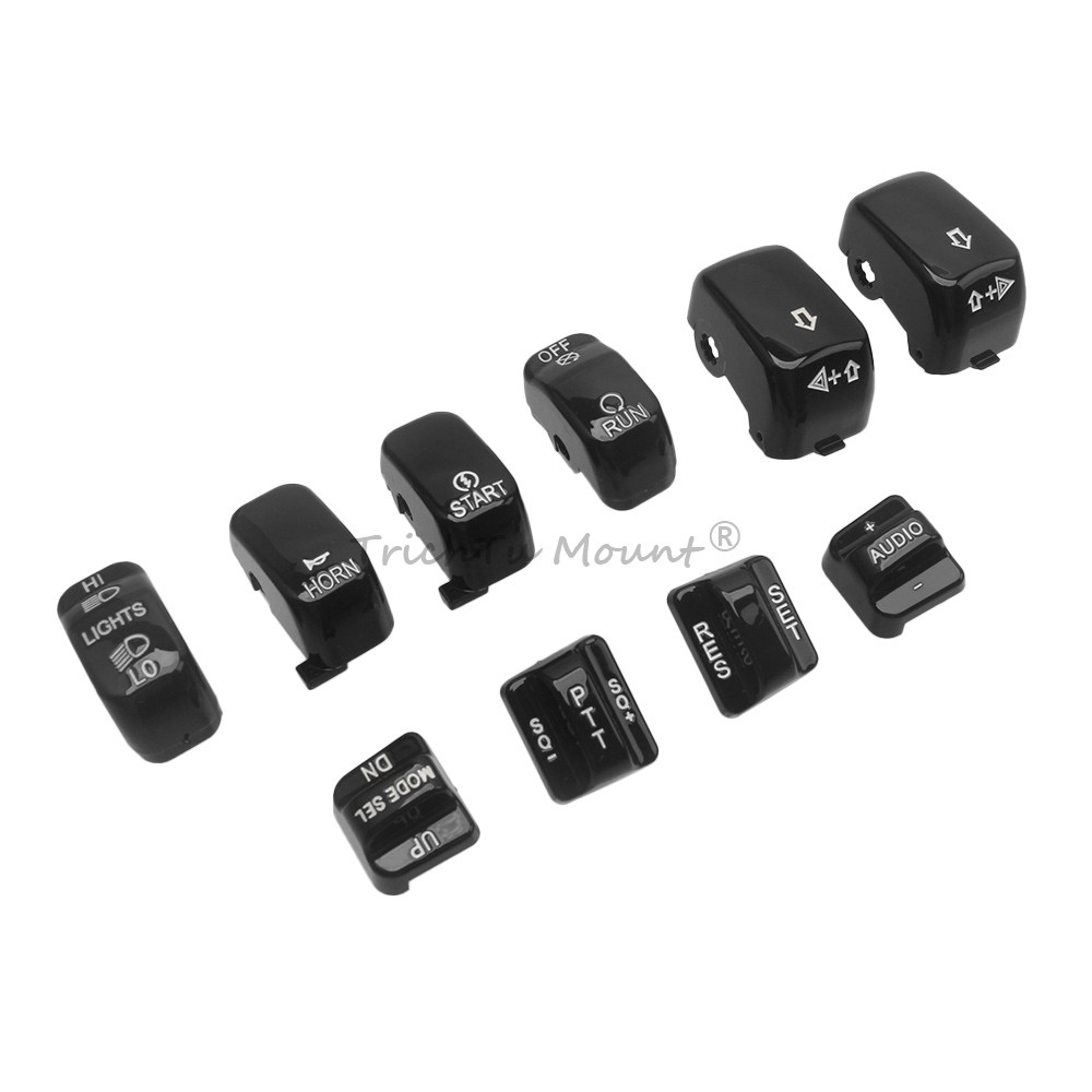 Motorcycle 10pcs Hand Control Switch Button Caps Fits For Harley Electra Glide