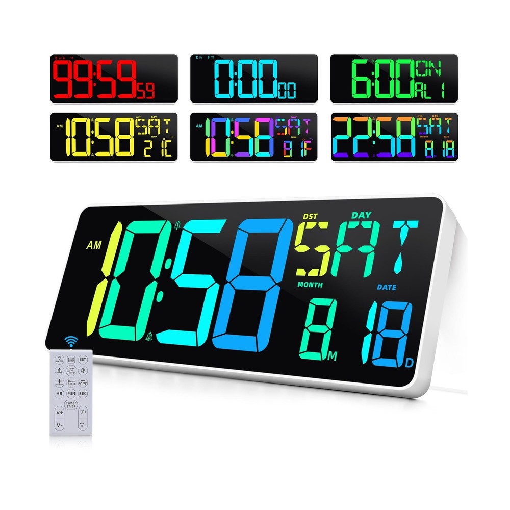 Large Digital Wall Clock Timer 13.5" Large Display Available In 11 ... Fast Ship