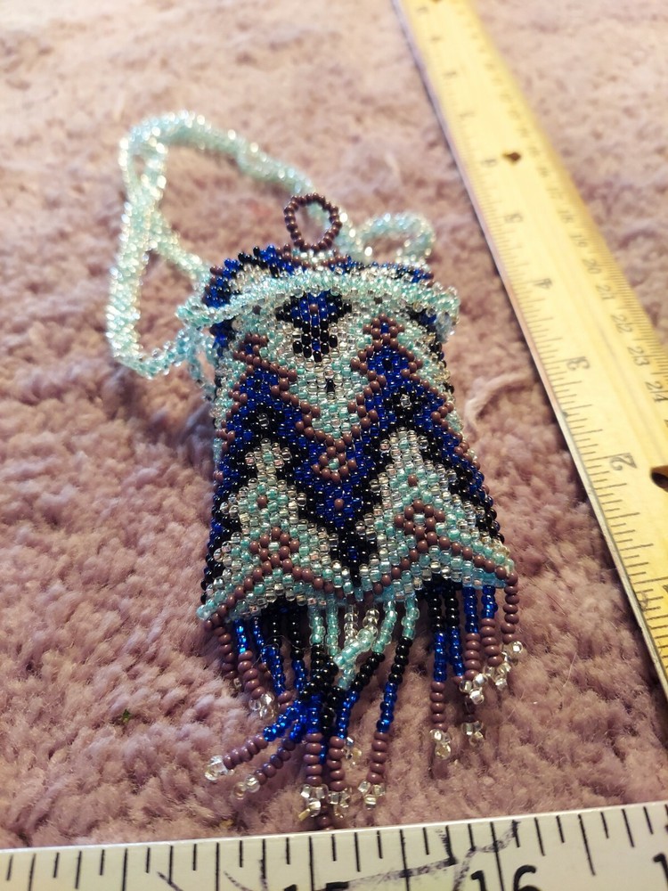Native Patterned Beaded Neck Pouch