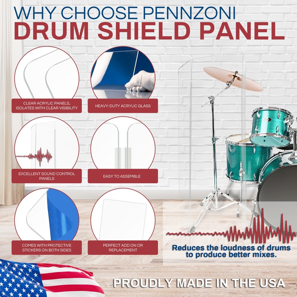 Acrylic Drum Panel one Single Panel 2' X 6' 1/4 inch Acrylic with living Hinge