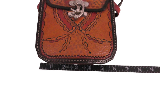 Tooled Leather Messenger Bag