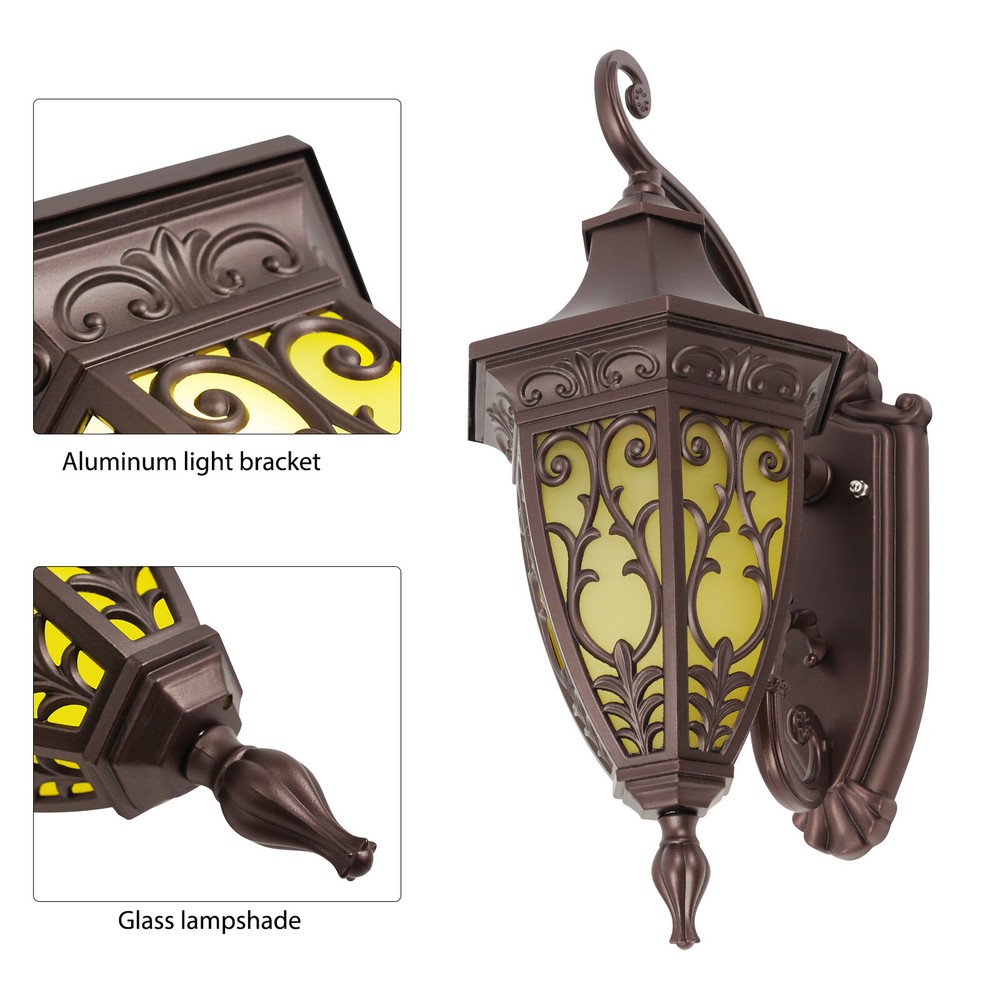 Ip55 Does Not Include Bulb Retro Outdoor Wall Lamp Shell Mold Wall Mount Bronze