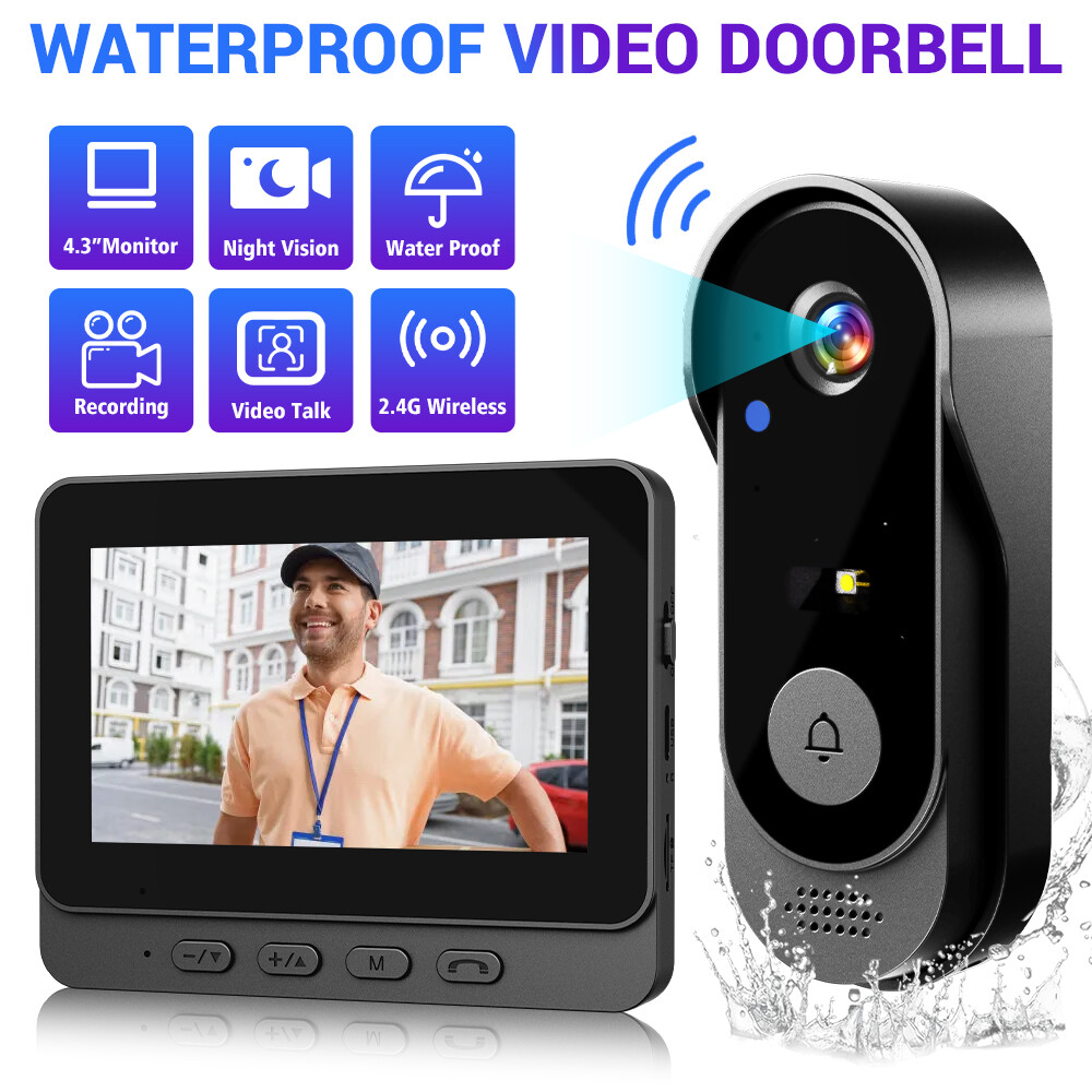 Wireless Security Smart Doorbell Intercom Two-Way Video Camera Bell Chime 1080P