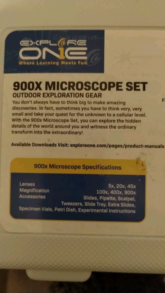NWOT Explore One 900X Microscope Kit with Case, For Beginning Scientists,...