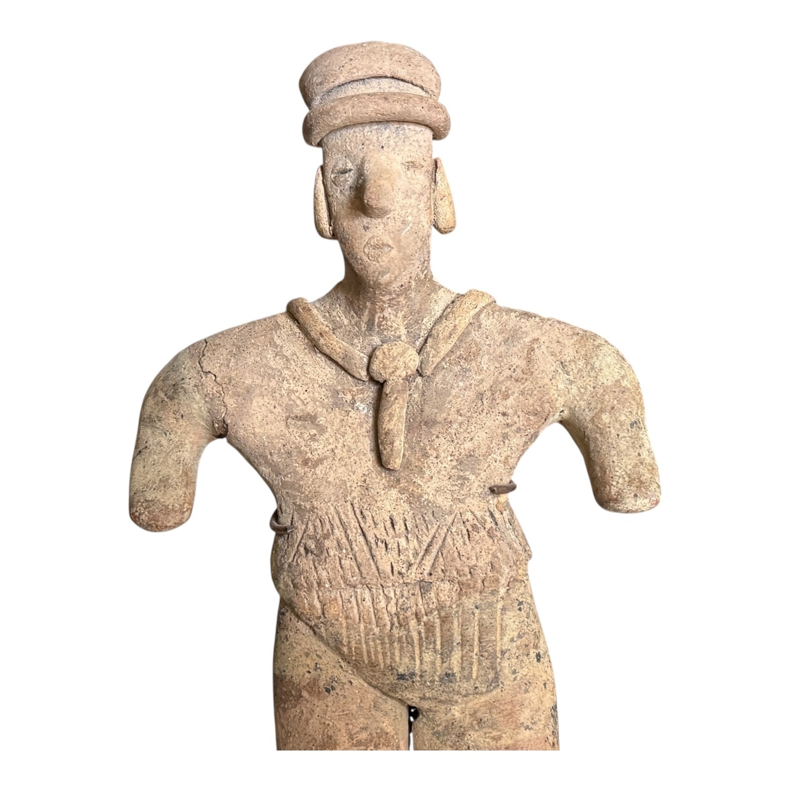 Antique Pre-Columbian Colima Pottery Flat Slab Figure