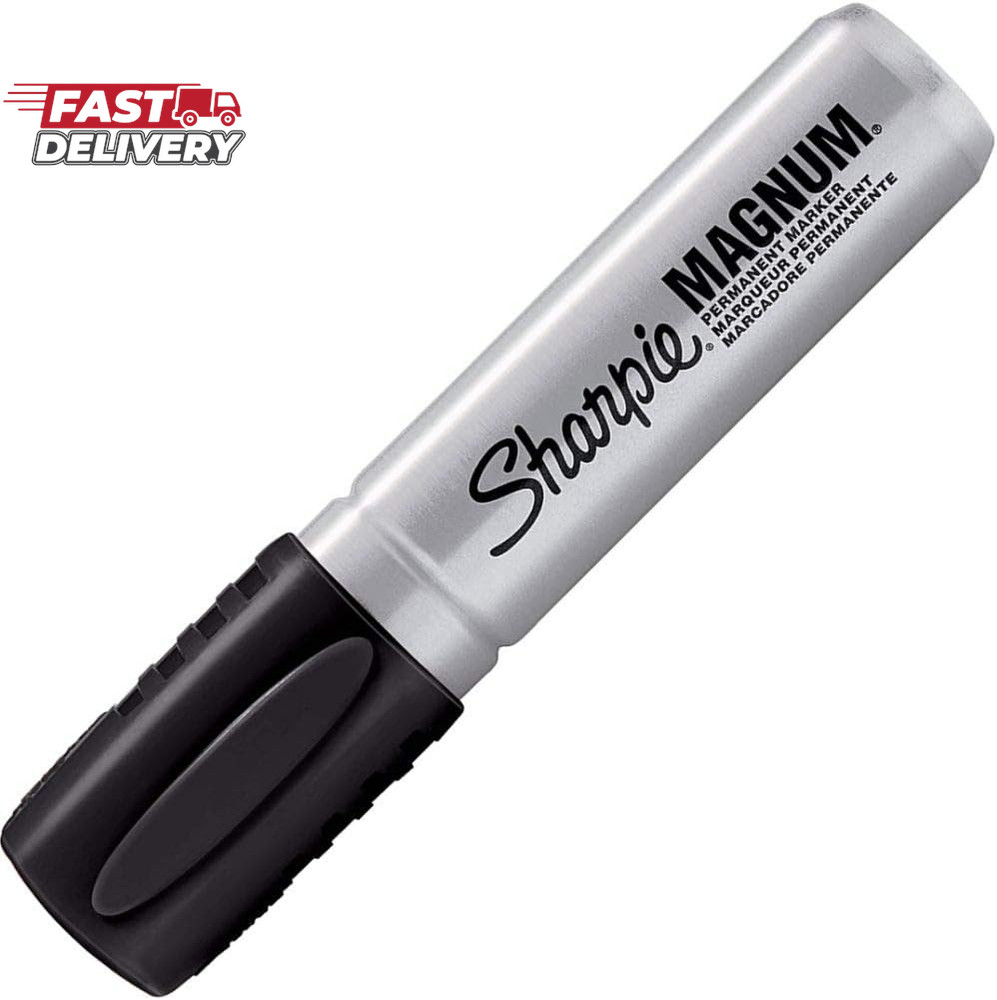Sharpie 44001 Oversized Chisel Tip Extra Wide Magnum Permanent Marker (4 Pack),