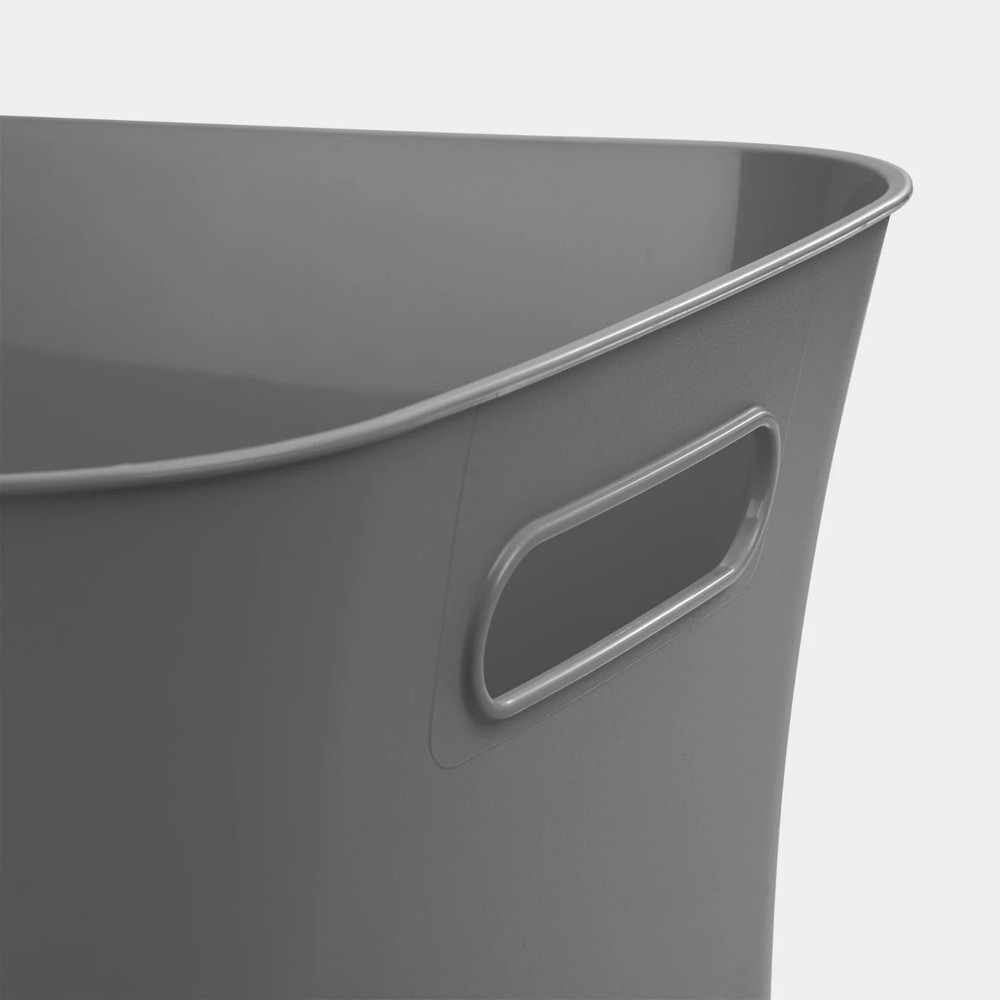 Open Plastic Storage Containers, Versatile Stylish Organizers , Gray 6 Pack