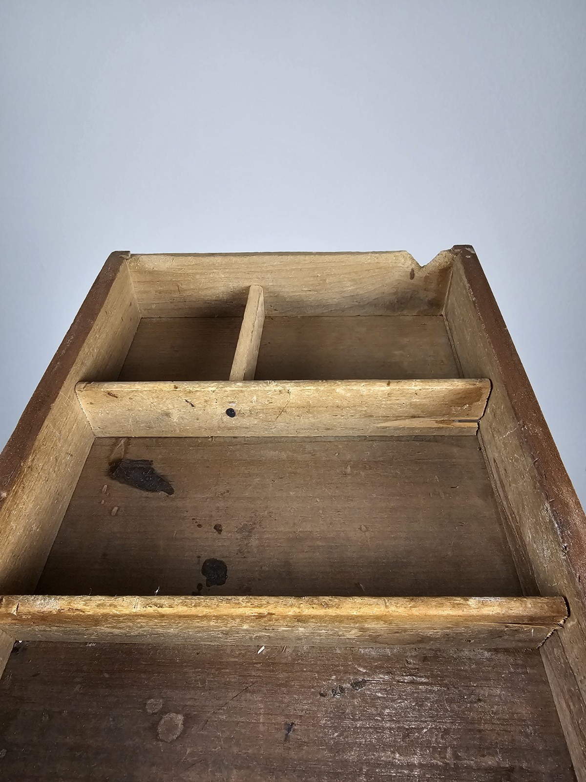 Vintage Wooden Spool Cabinet Craft Sewing Box Organizer Drawers Rustic Storage