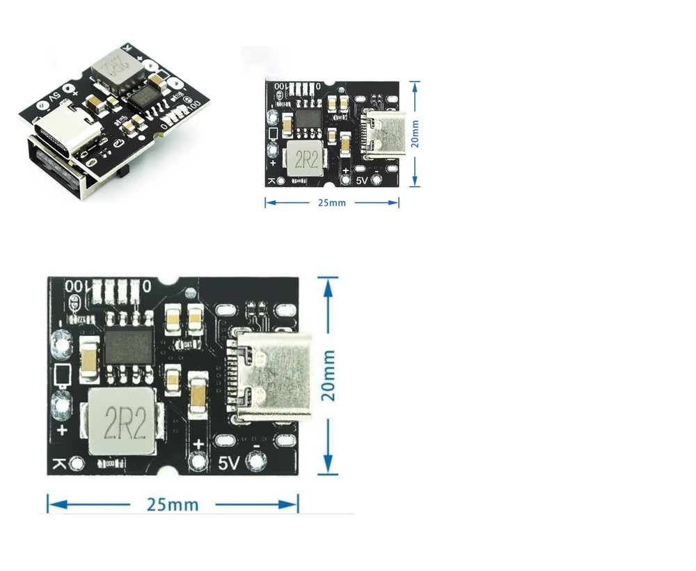 5pcs 5V 2A Charging Discharging Integrated Charging Module USB Type C 4.2V 4.35V