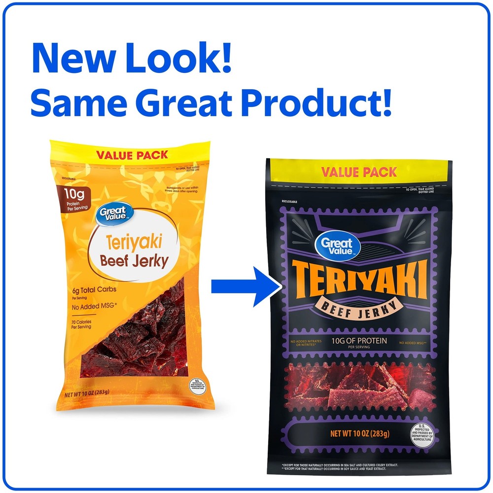 Great Value Teriyaki Beef Jerky Value Pack, 10 oz