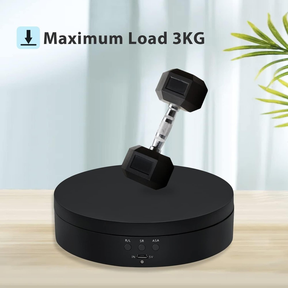 360 Degree Rotating Display Stand, 5.4 Inch Motorized Spinning Platform, Elec...