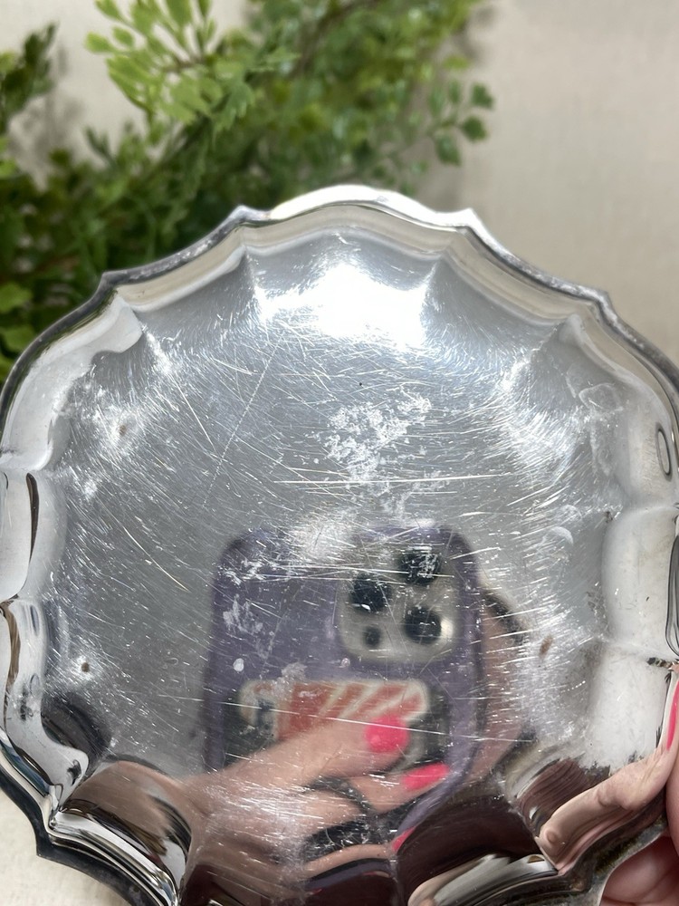 Chippendale Design Mini Serving Platter 6 Inch Catch All Silver Colored