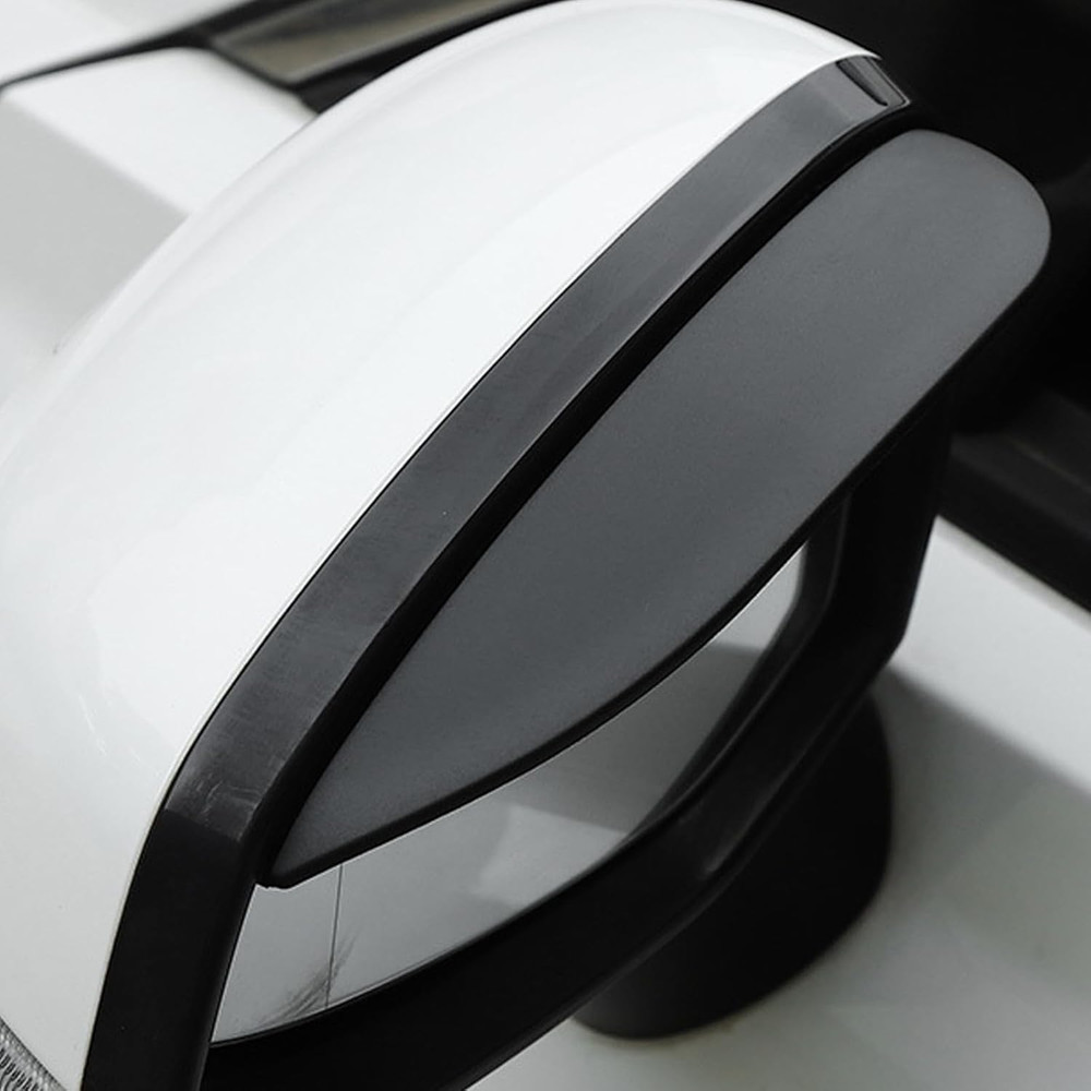 Car Rearview Rain Eyebrow ShieldCar Mirror Rain Protector 2PC Solid Black