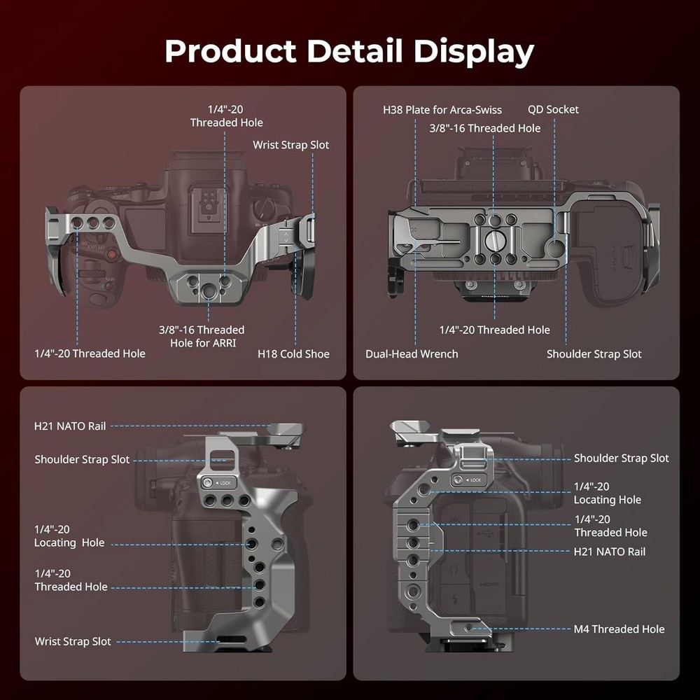 SmallRig HawkLock Quick Release Camera Cage for Canon EOS R5 Mark II 4977