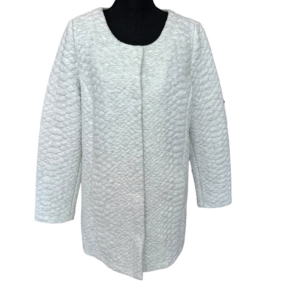 Soft Surroundings Snap Button Quilted Jacket Size Large White