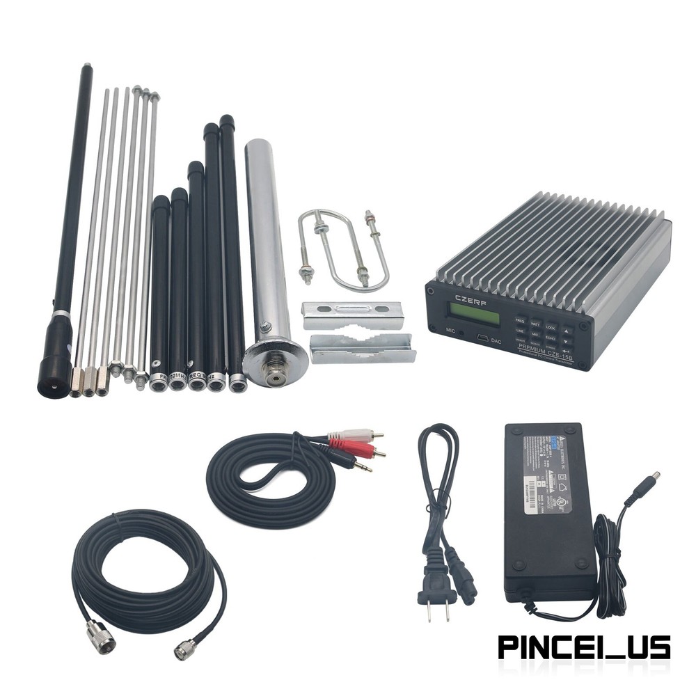CZE-15B Adjustable Stereo FM Transmitter PC Control Wireless Radio KIT 0.3-15W