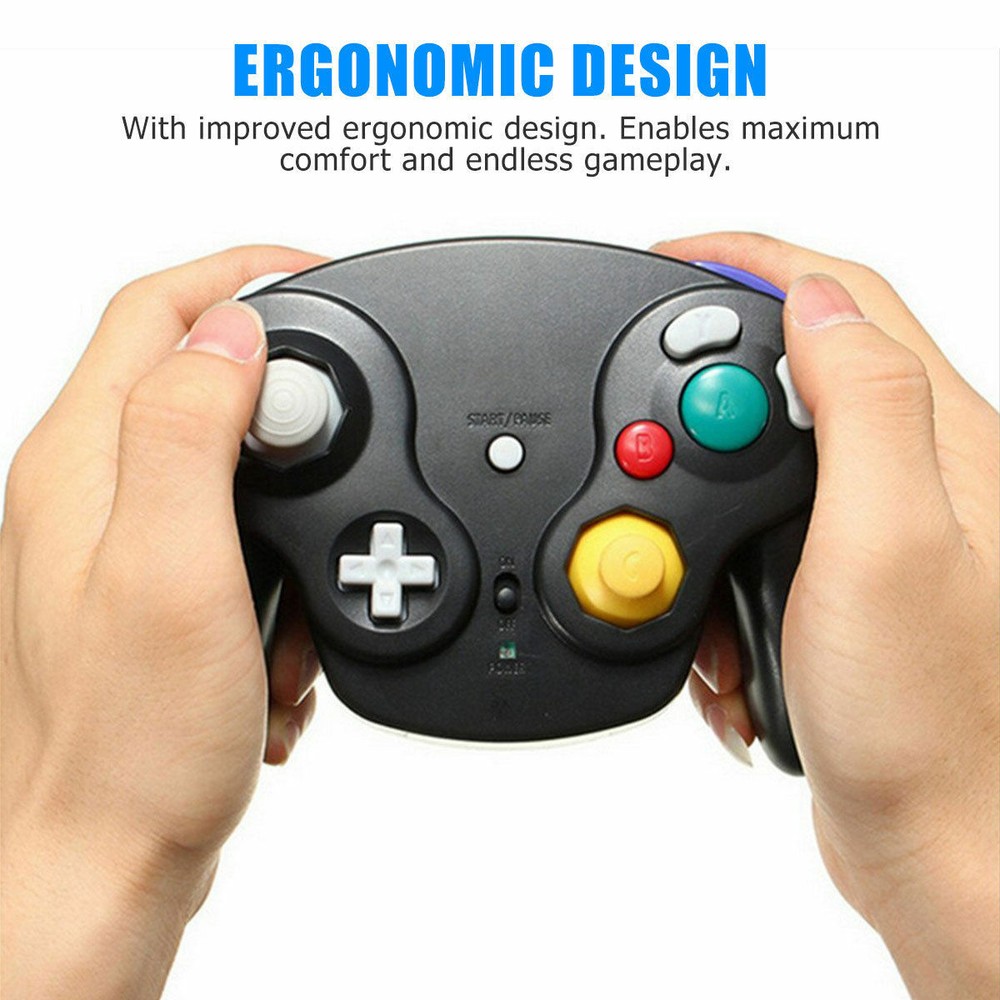 Wireless Game Controller w/ Adapter Wavebird For Gamecube Classic Retro NGC GC