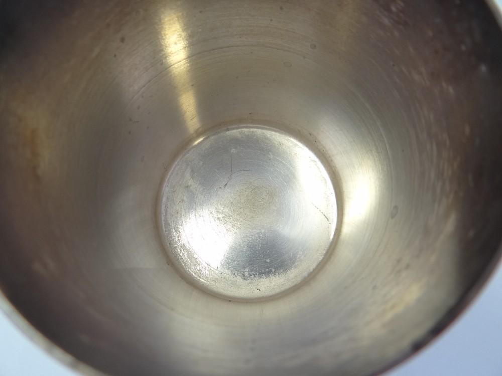 Mid-Century Modern Denmark Hallmark Shark Silverplate Cup Candle Holder Used