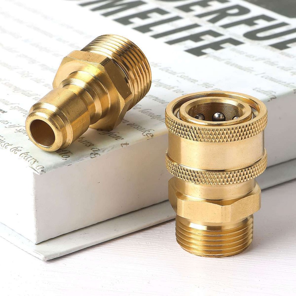3/8" M22 Brass Pressure Washer Quick Release Connect Fitting Coupling Adapter