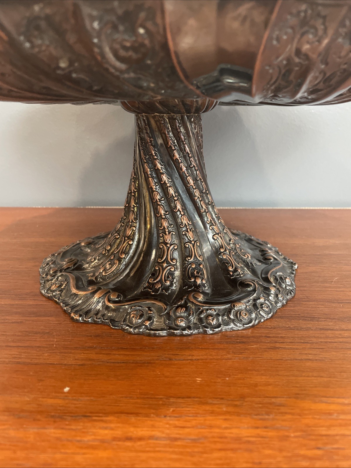 Antique German Silver Rococo Baroque Renaissance Green Man Face Charger Tray