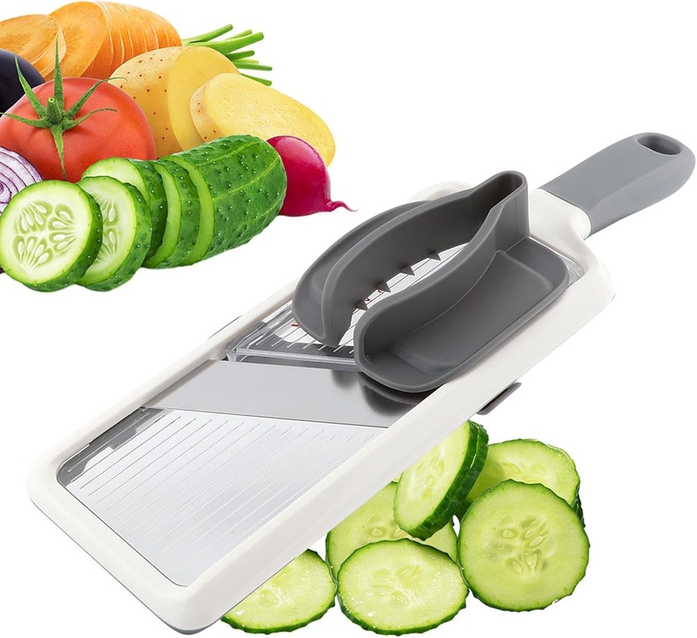 Multi Handheld Mandoline Slicer with Adjustable Stainl Steel Blade,