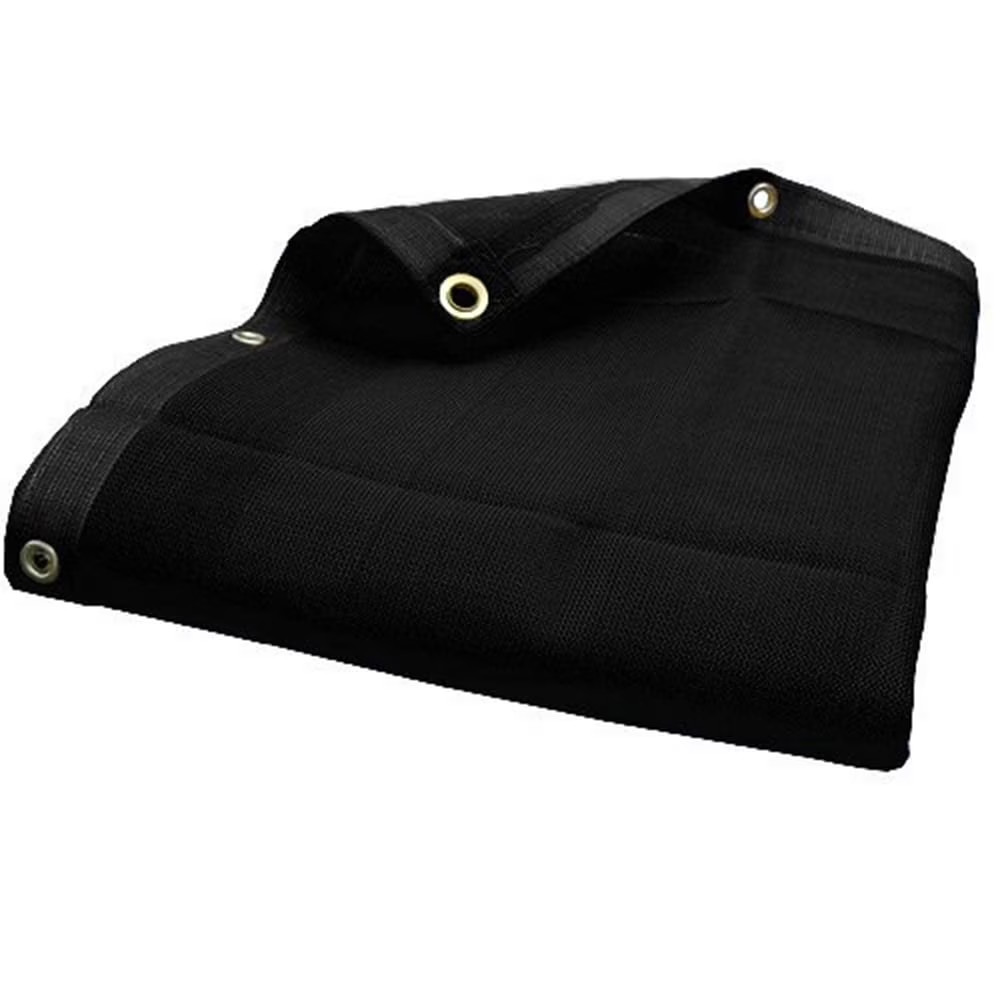 5' X 12' Stationary Black Mesh Sun Shade Tarp, 75% UV Block