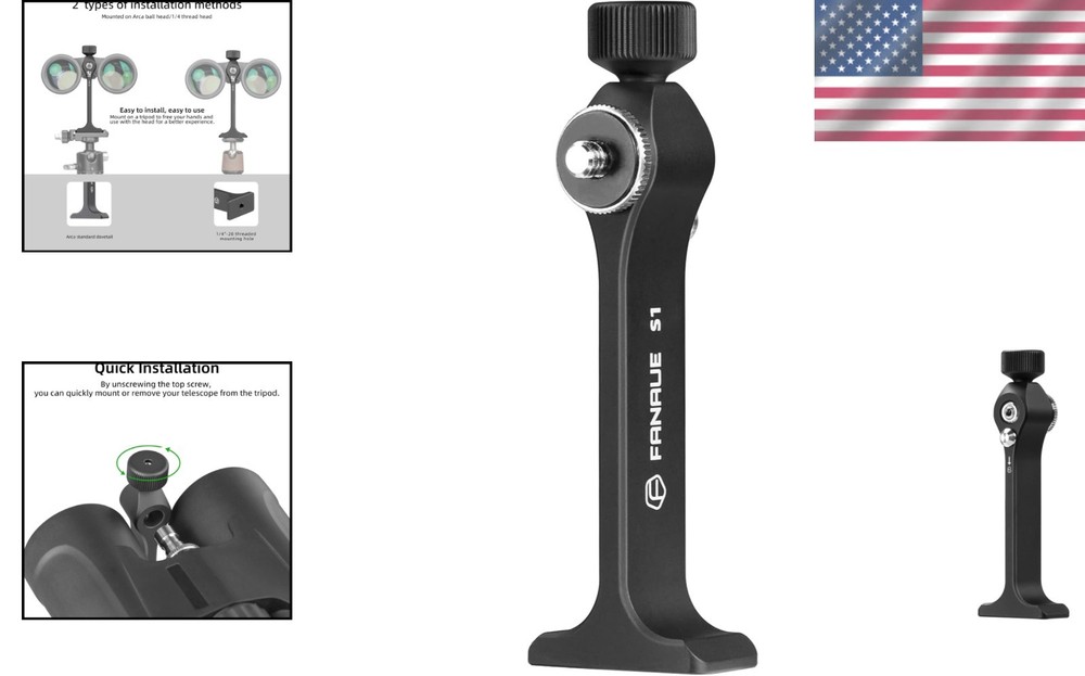 Compact Waterproof Binocular Mount - Quick-Release, Compatible with Arca-Swiss