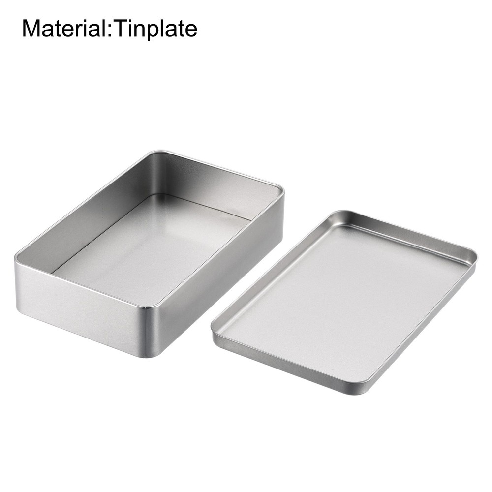 Metal Tin Box 7.09"x4.33"x1.57" Rectangular Empty Tinplate Storage Container