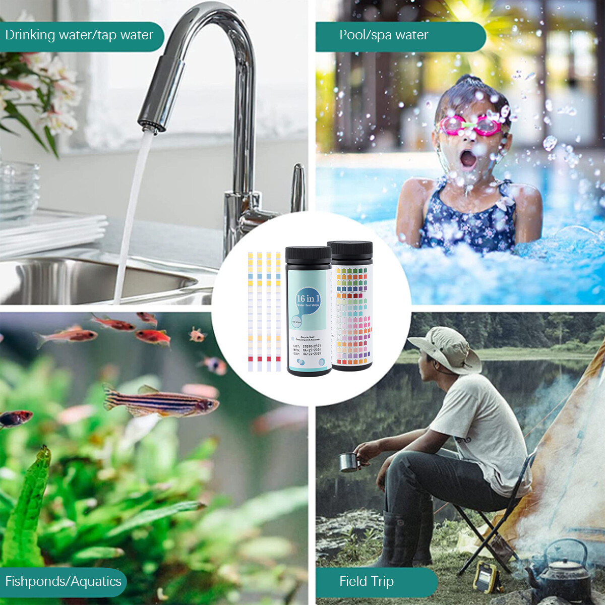 100/50pcs Chlorine Dip Test Strips SPA Hot Tub Swimming Pool PH Tester Paper US.