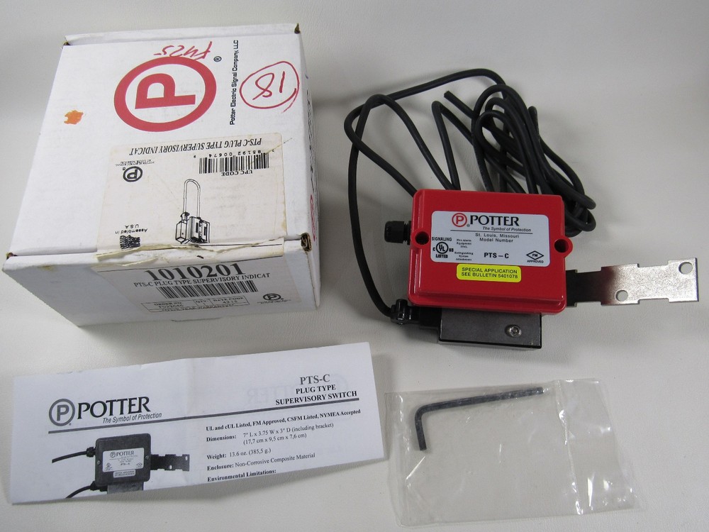Potter 1010201 PTS-C Supervisory Indicator Type Switch Plug New in Box