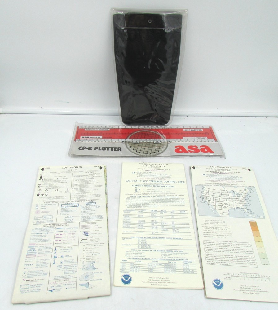 ASA E6-B Flight Computer, ASA CP-R Plotter, Charts