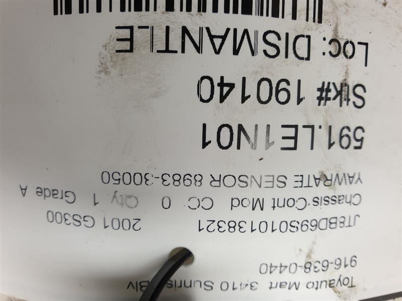 2001 LEXUS GS300 CHASSIS ECM YAWRATE SENSOR CONTROL MODULE ASSEMBLY