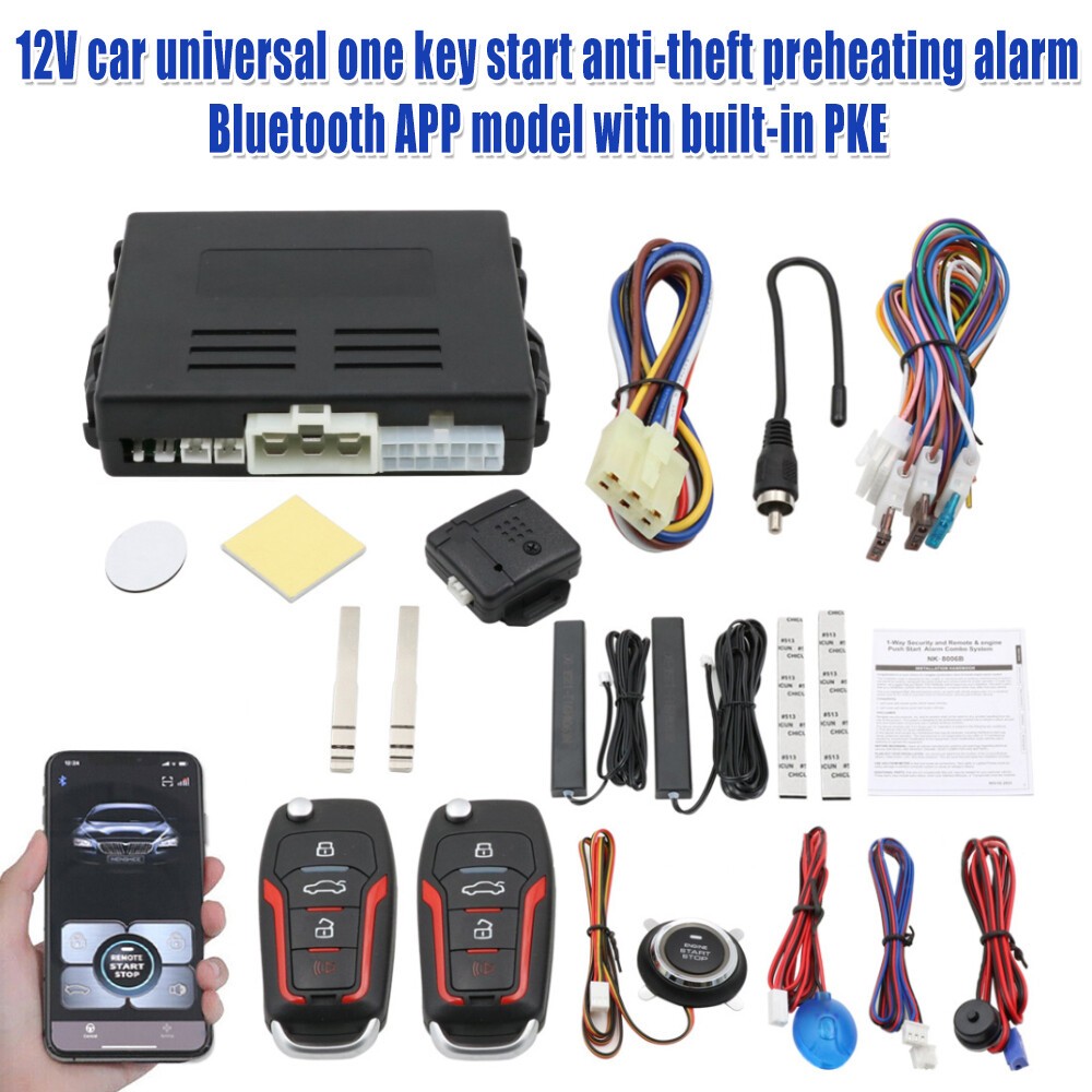 Keyless Entry Engine Start Alarm System Push Button Remote Starter Stop Car