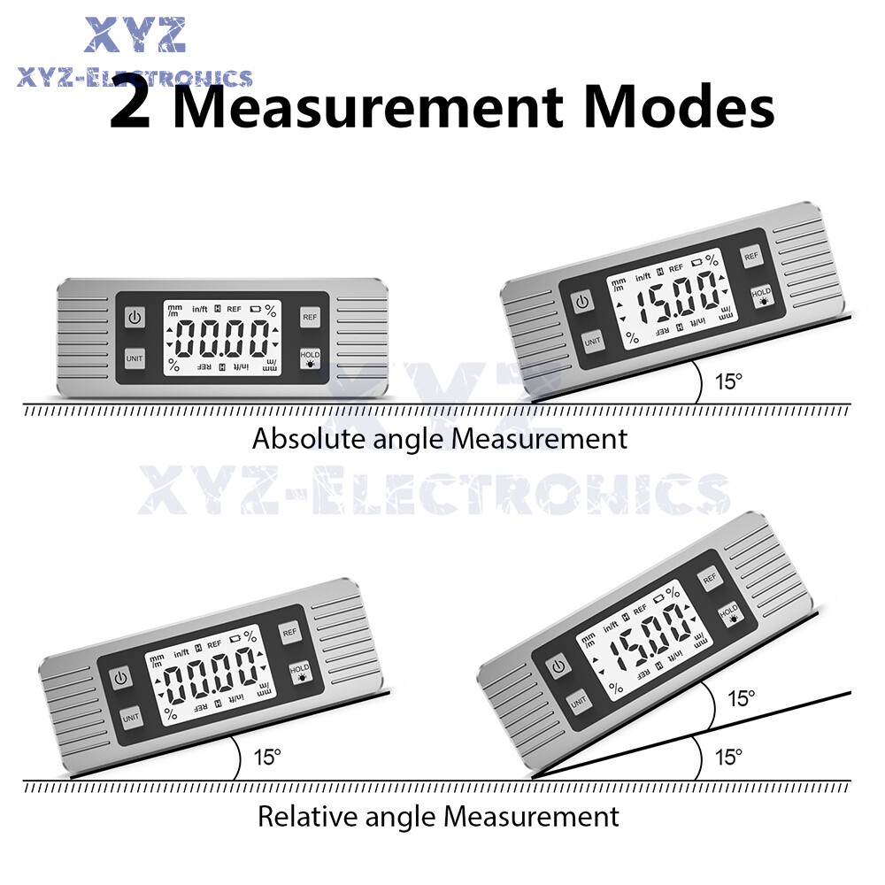 3in1 Magnetic Digital Protractor + Inclinometer + Level Scale angle slope 4*90°