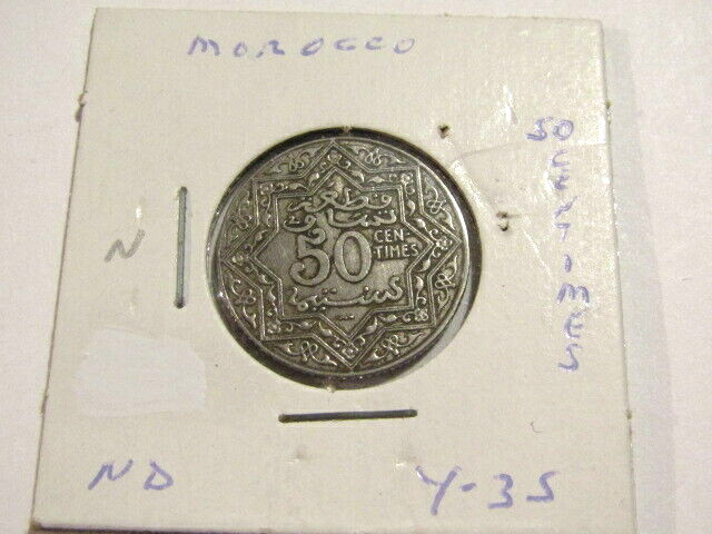 Morocco Yr. PY ND 50 Centimes Coin