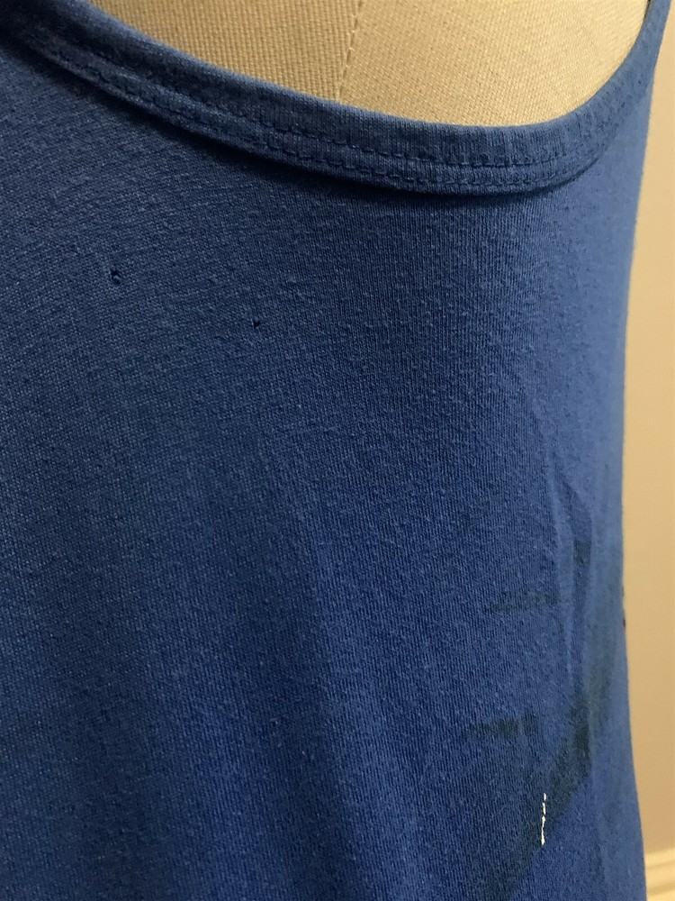 Vintage 80's Outer Island Charter Cancun Easter Island Java Blue Tank Top Size L
